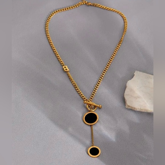 Stainless Steel Roman Numeral Pendant Necklace - Durable, Water-Resistant - Picture 4 of 4